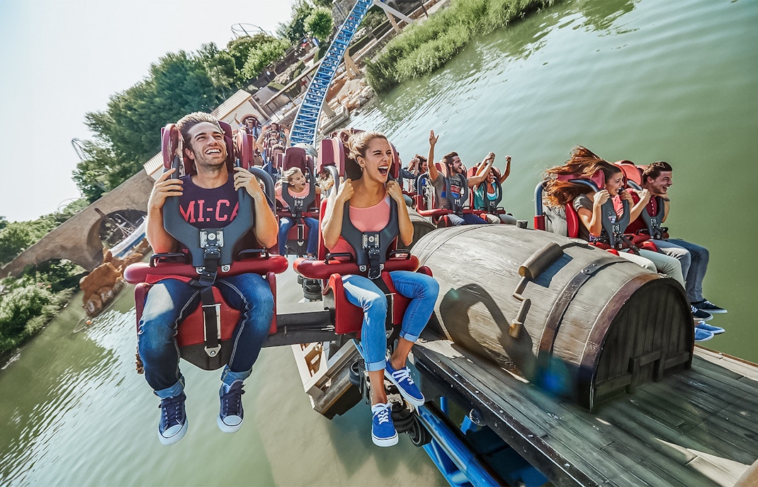 tourists enjoying ride at portaventura