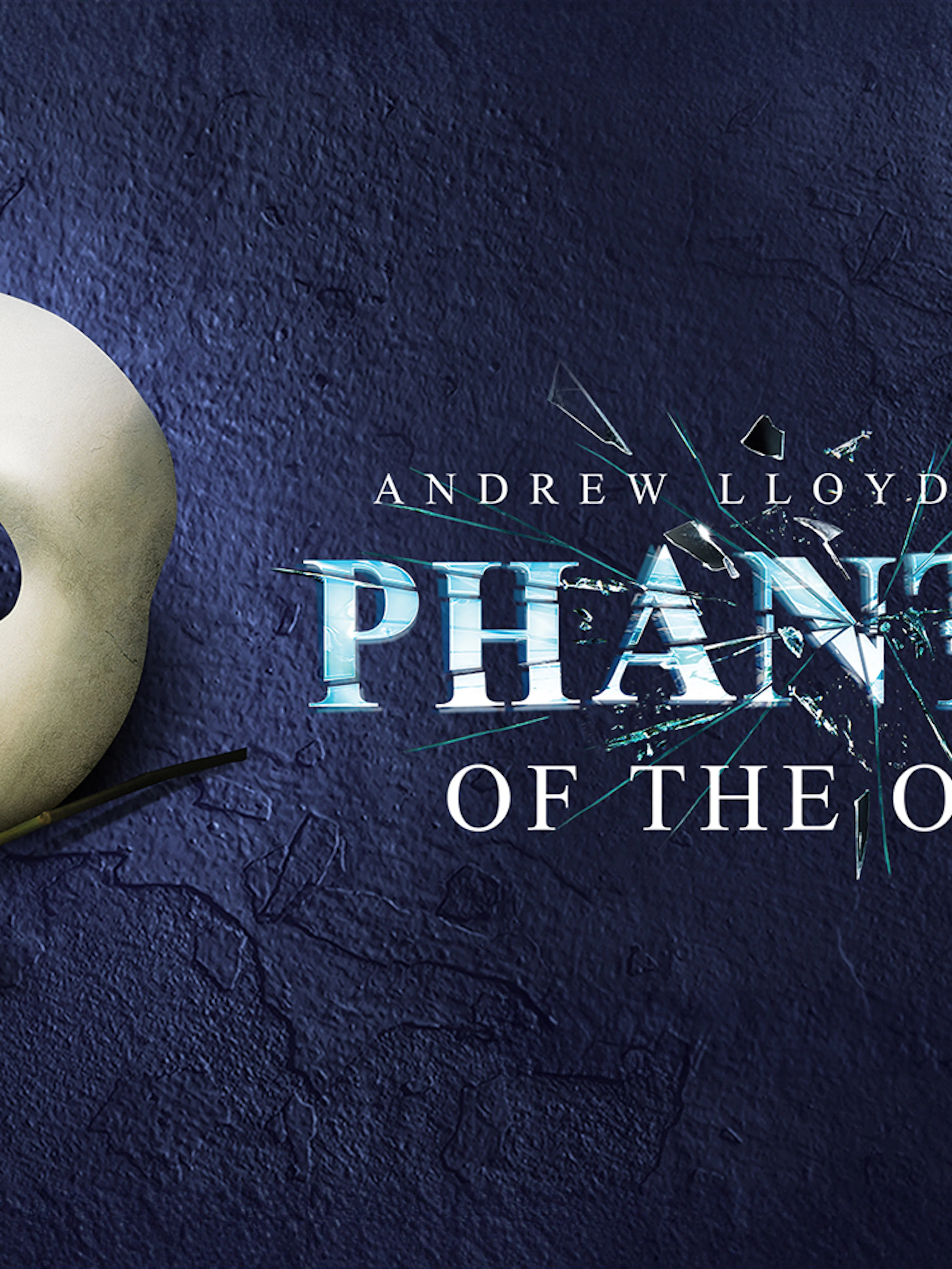 Phantom of the Opera London poster with mask and red rose.