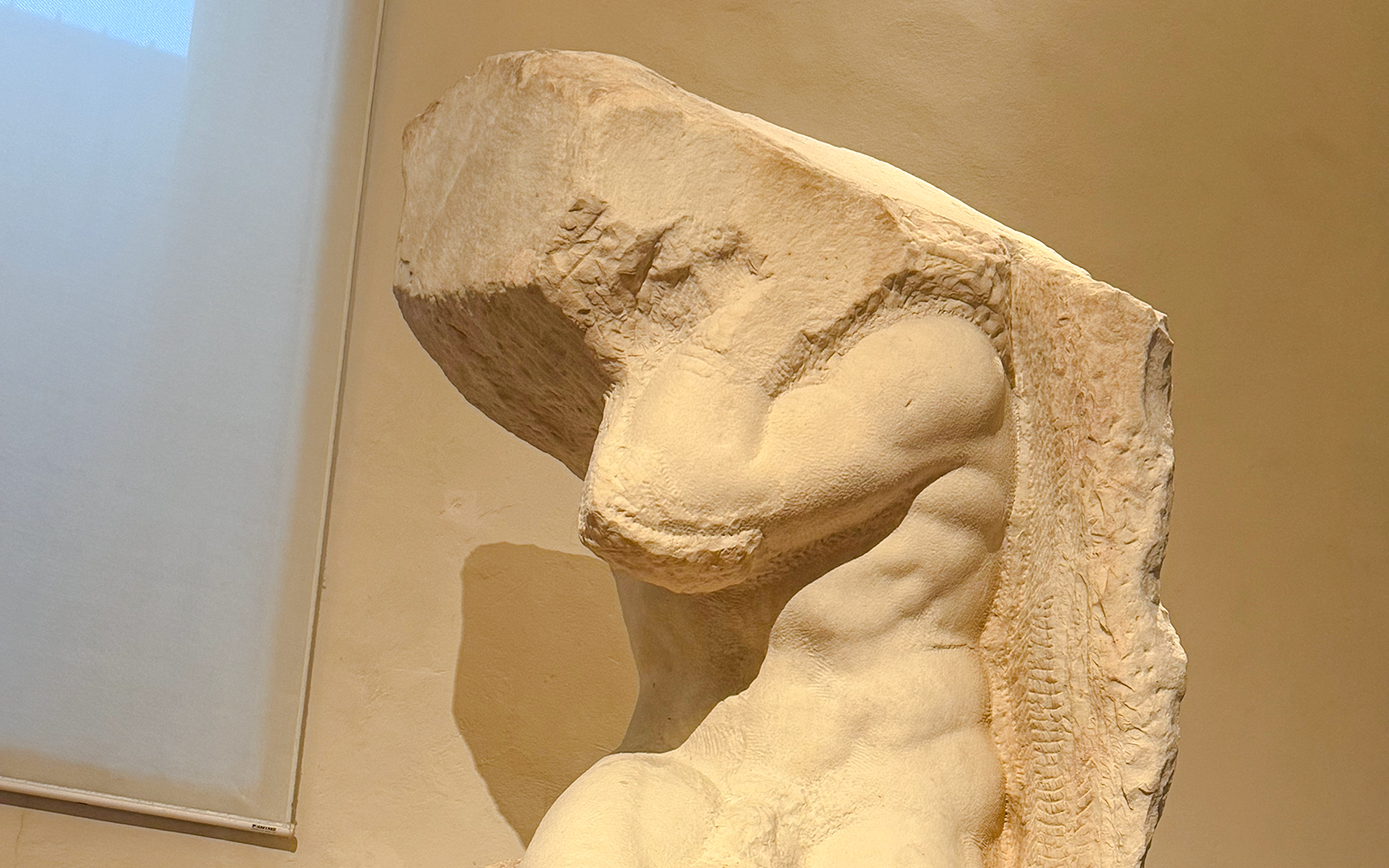 Atlas Slave sculpture in Accademia Gallery, Florence.