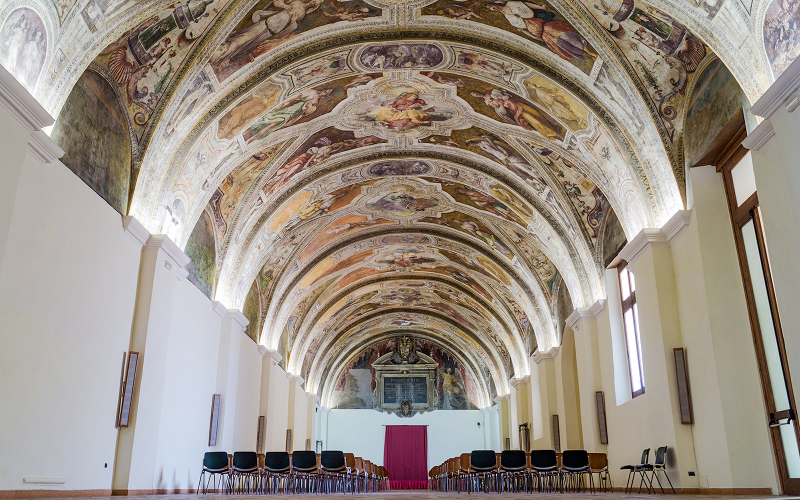 Ceiling frescoes in the monumental complex of San Lorenzo Maggiore, Naples, Italy.