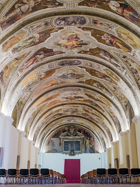 Ceiling frescoes in the monumental complex of San Lorenzo Maggiore, Naples, Italy.