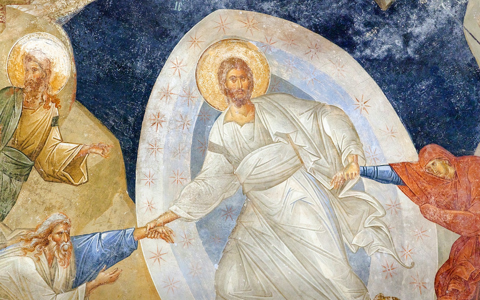 Anastasis fresco depicting Christ in the Church of the Holy Saviour in Chora, Istanbul.