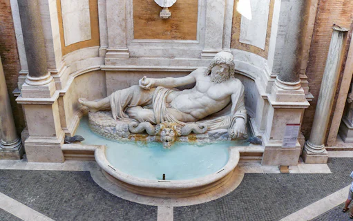 Marforio statue in the courtyard of Capitoline Museum, Rome.