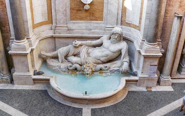 Marforio statue in the courtyard of Capitoline Museum, Rome.