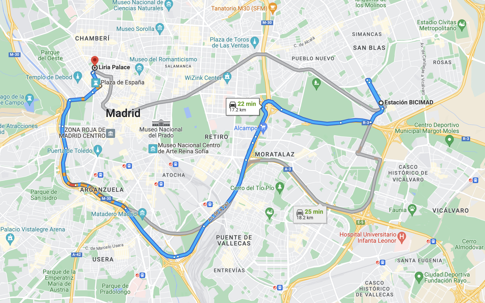 Estacion BiciMad parking near Liria Palace