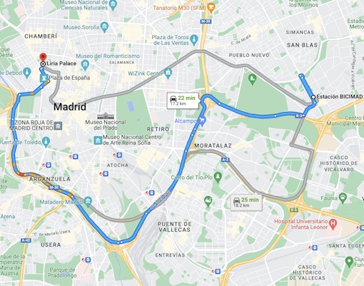 Estacion BiciMad parking near Liria Palace