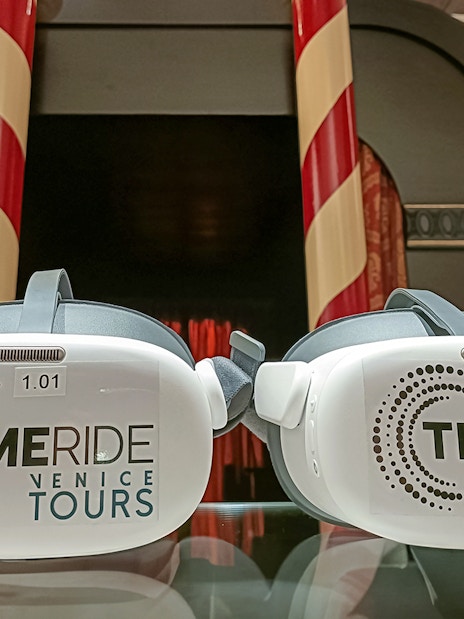 VR headsets for TimeRide Venice Tours at San Marco History Gallery.