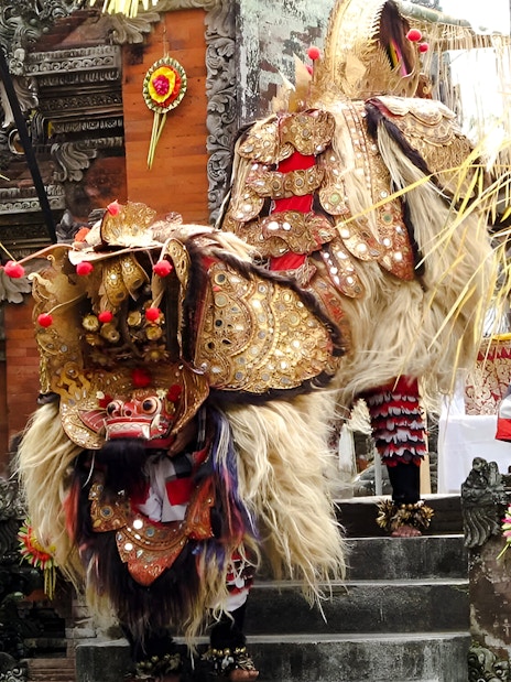Traditional Barong costume at Uluwatu Kecak & Fire Dance Show, Bali.
