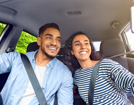 Couple in summer attire