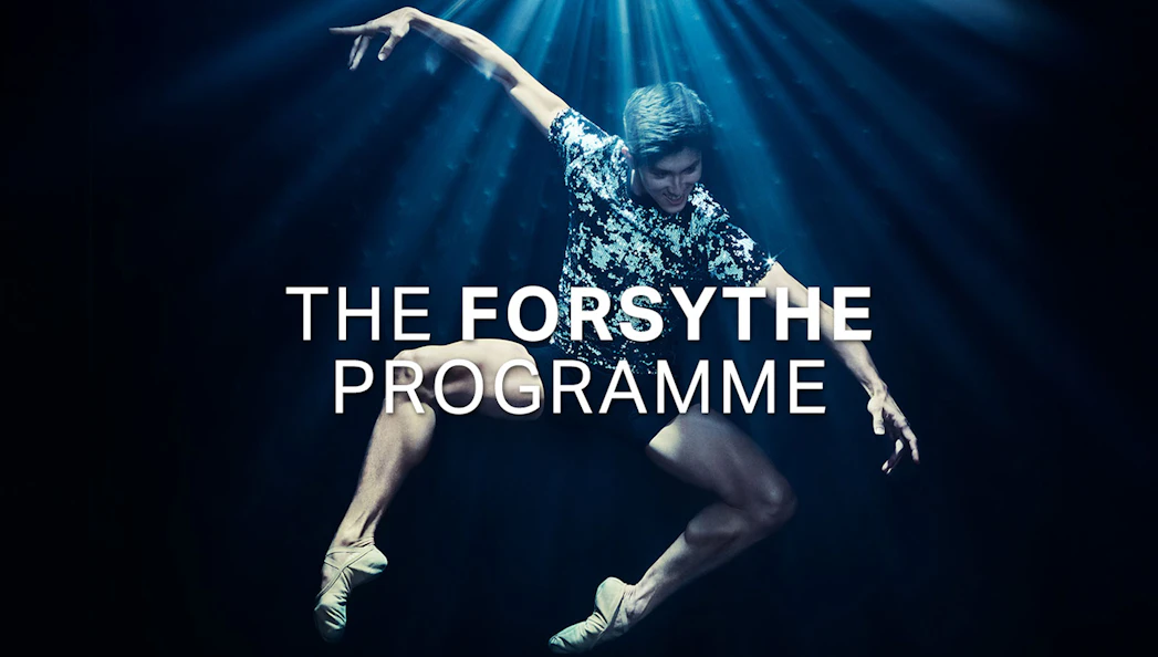 Dancer performing under spotlight for The Forsythe Programme.