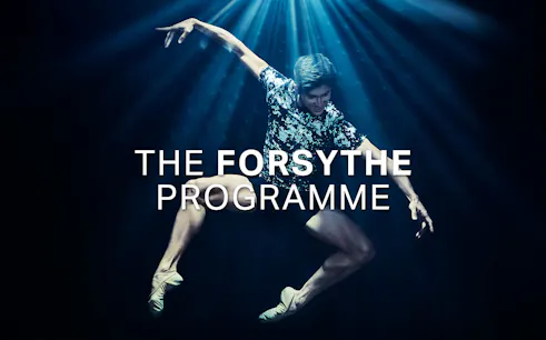 Dancer performing under spotlight for The Forsythe Programme.