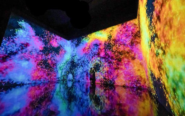 Immersive digital art installation at ArtScience Museum, Singapore.