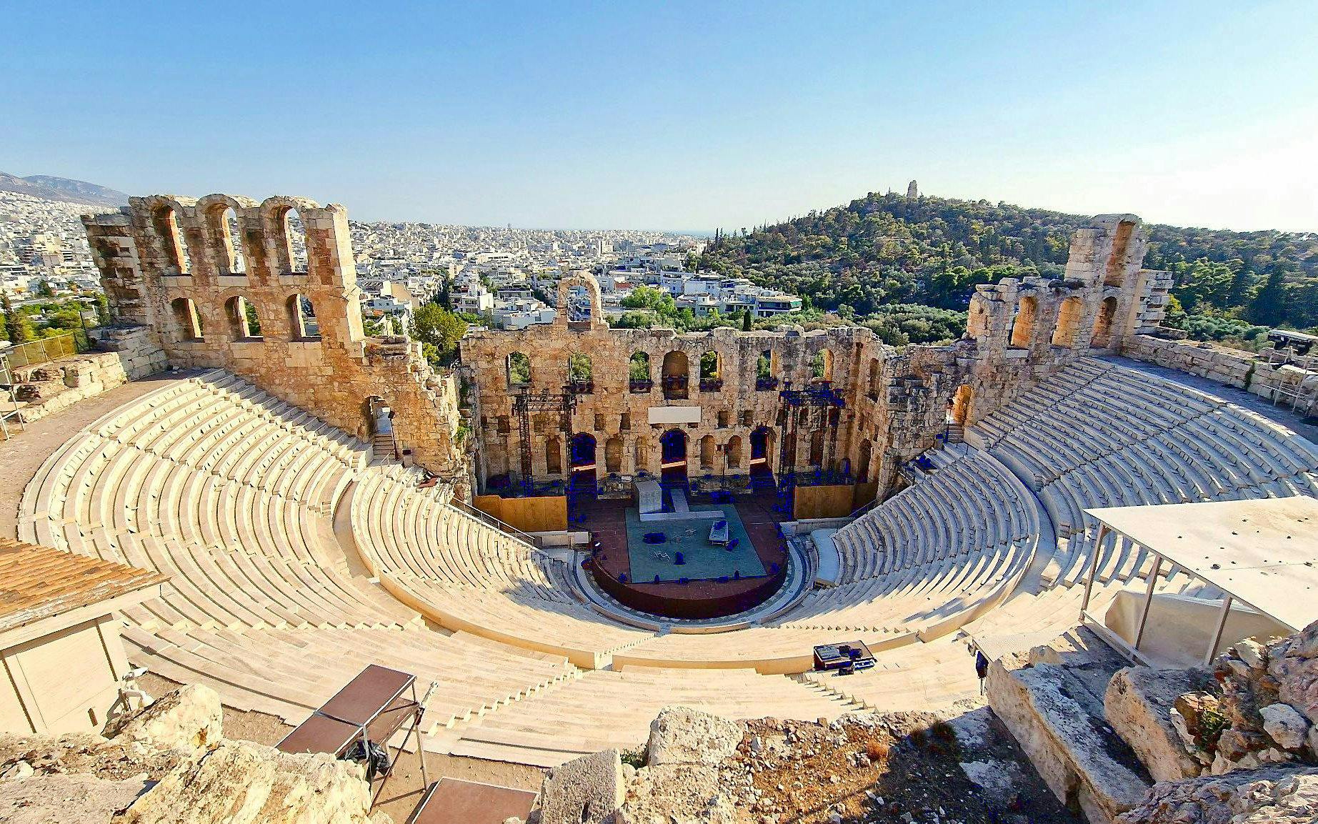 Odeon of Herodes Atticus amphitheater, Athens, view from Acropolis, small-group tour.