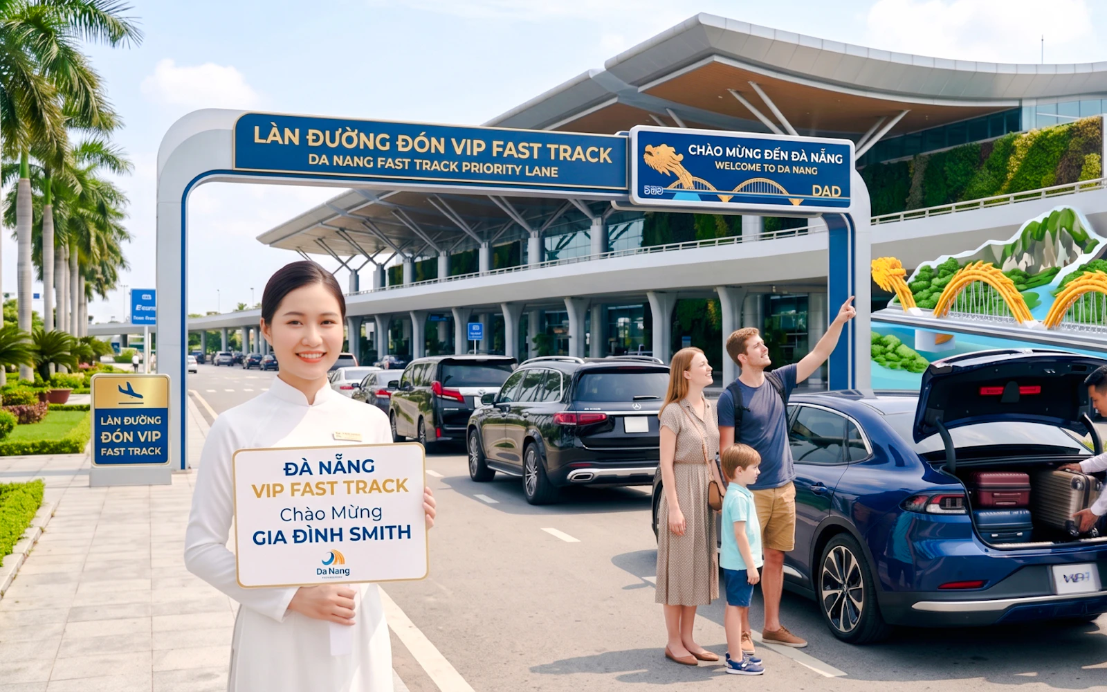 Da Nang Airport VIP Meet & Greet with Fast-Track 5G SIM and Private Hotel Transfer to Da Nang or Hoi An Hotels
