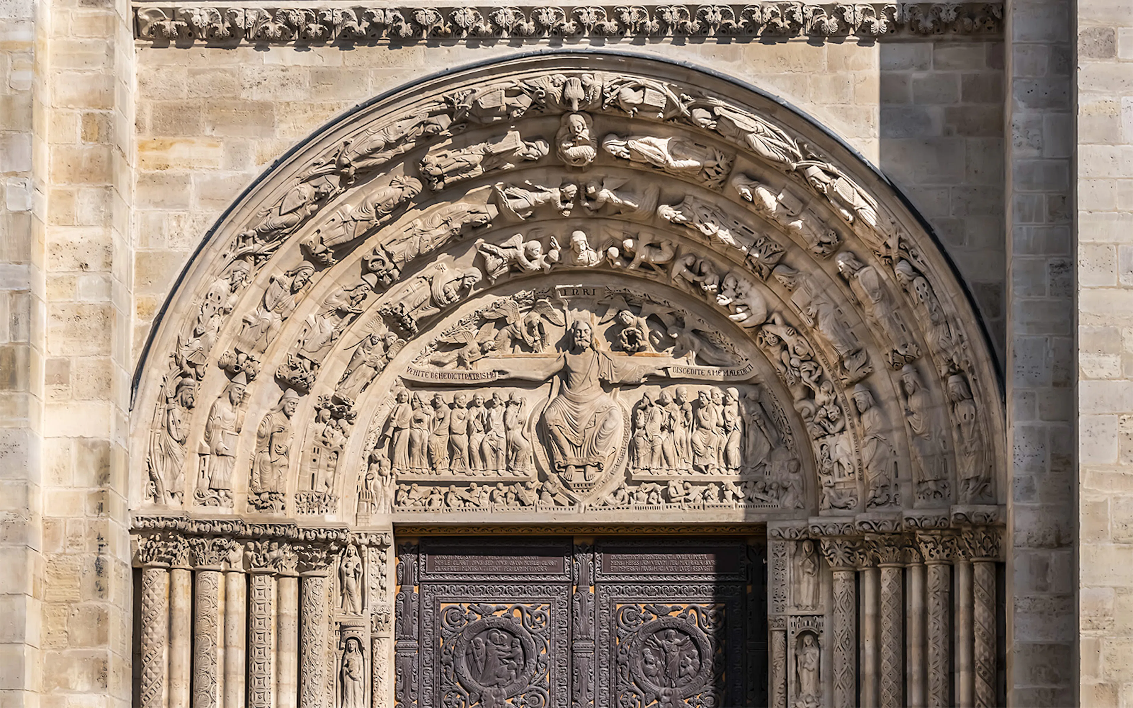 Basilica of Saint-Denis exterior with Gothic architecture in Paris, France.