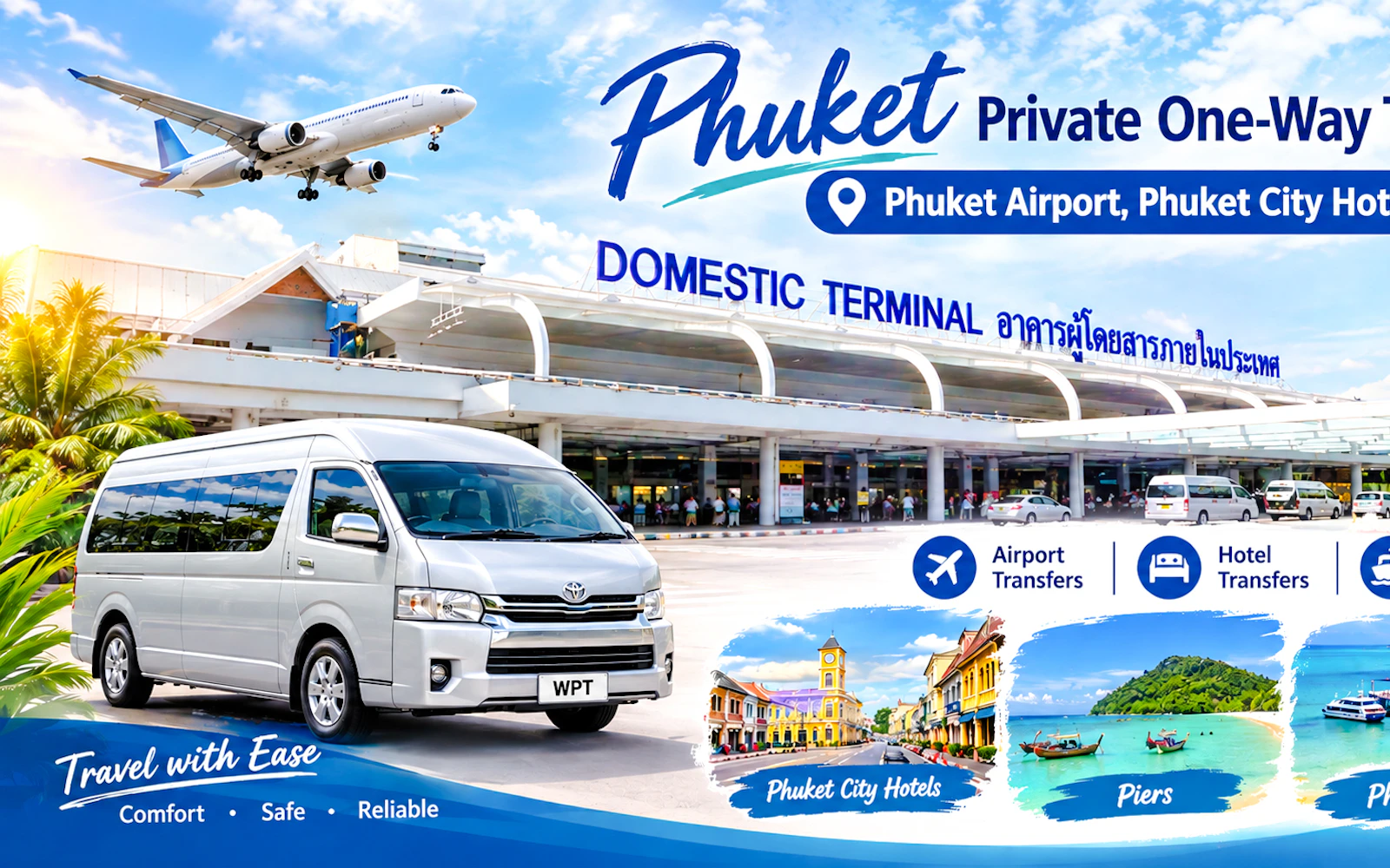 Phuket Private One-Way Transfer: Phuket Airport, Phuket City Hotels & Piers