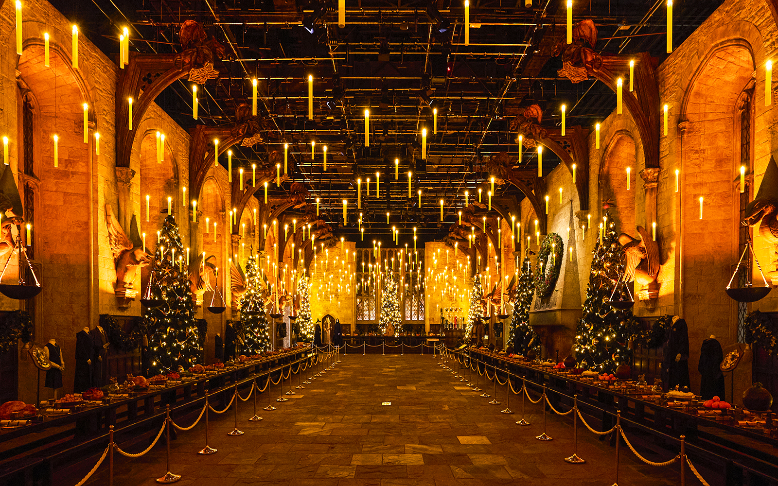 Great Hall decorated for Christmas at Harry Potter Studio Tour, Tokyo.