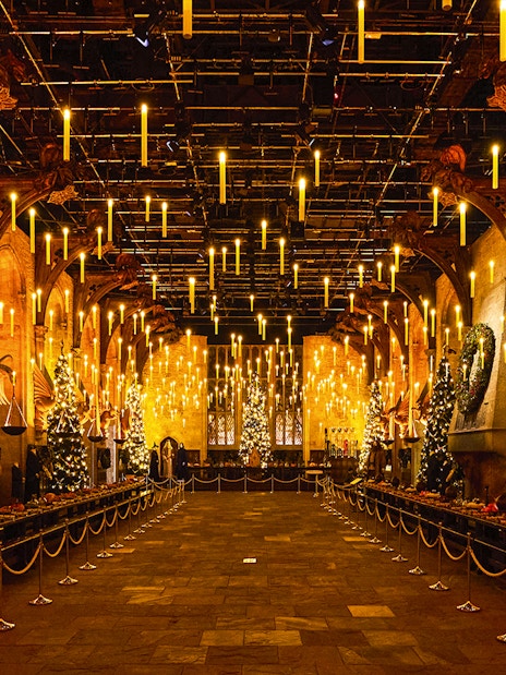 Great Hall decorated for Christmas at Harry Potter Studio Tour, Tokyo.
