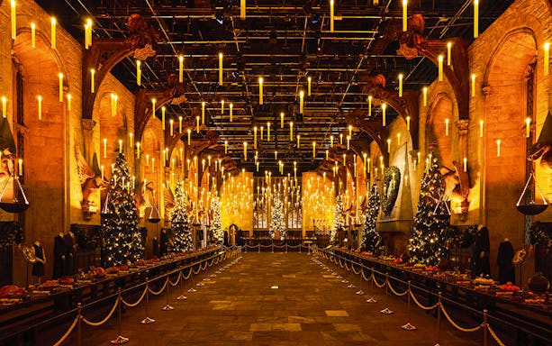 Great Hall decorated for Christmas at Harry Potter Studio Tour, Tokyo.