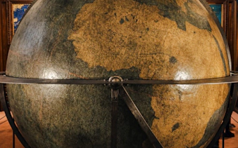 Large antique globe at Palazzo Vecchio, featured in the Medici Power Story tour, Rome.
