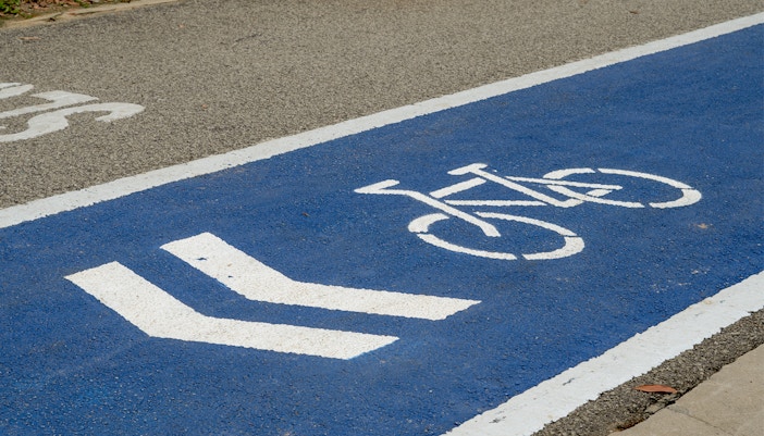 Bicycle lane marking at Payah Indah Discovery Wetlands.