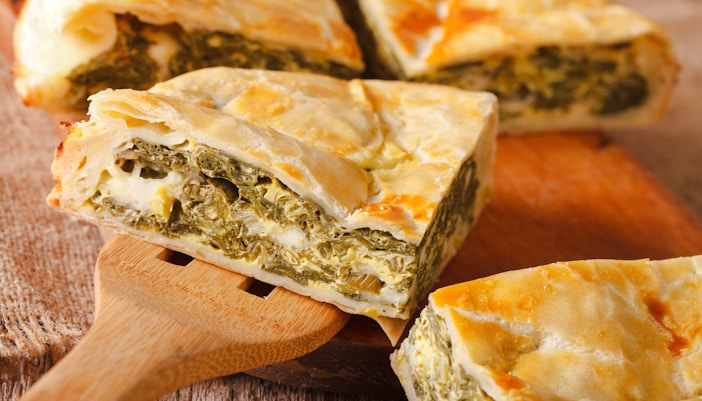 Spinach pie served at Delphi Restaurant.