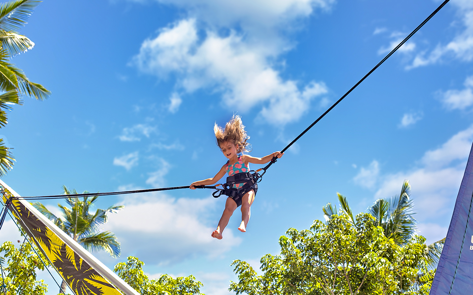 A kid on the Eurobungy at Waterbom Bali