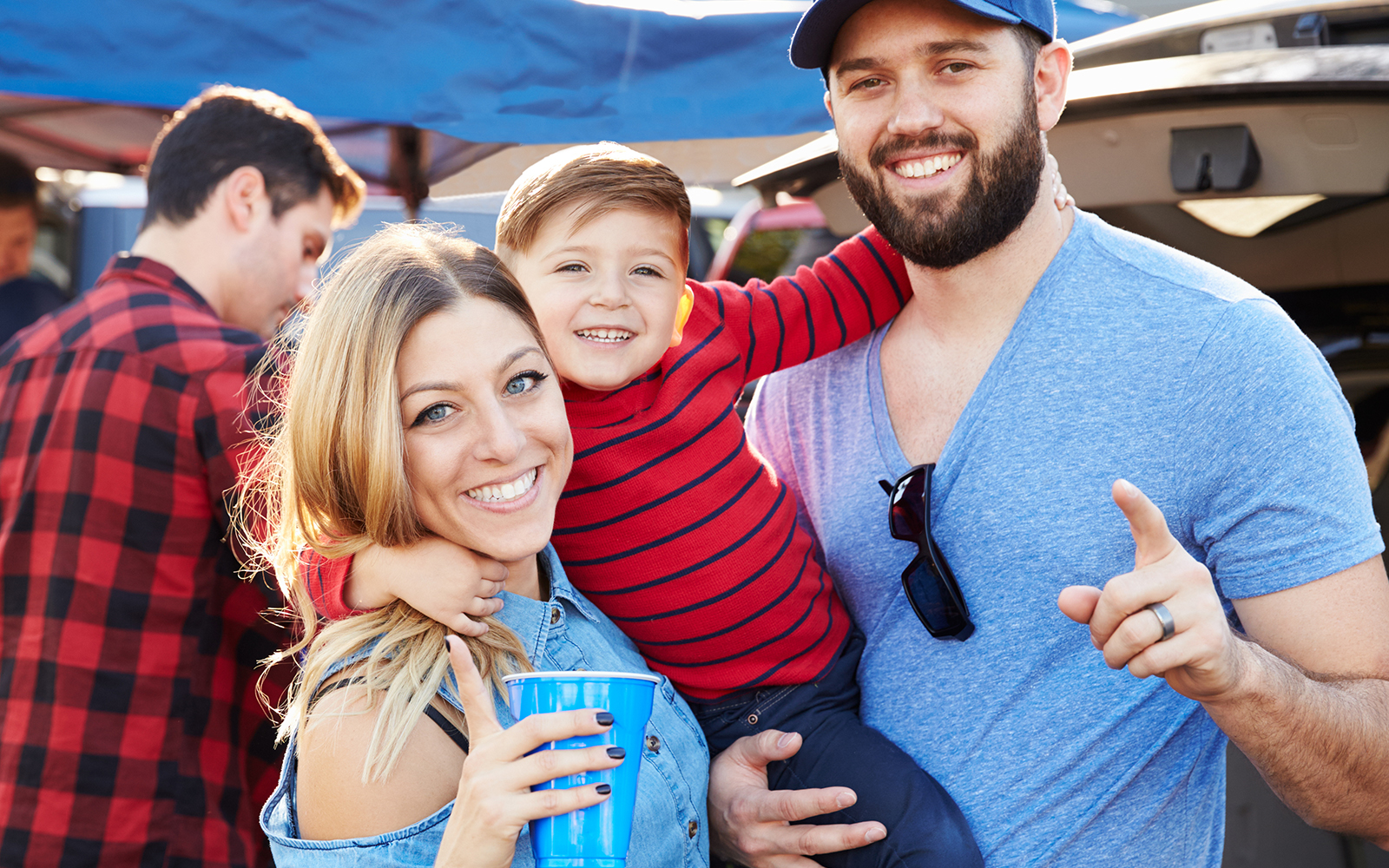 family enjoying day out