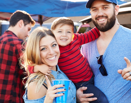 family enjoying day out