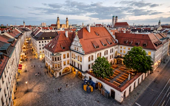 Hofbräuhaus beer hall in Munich during the Exclusive Oktoberfest Origins Walking Tour.