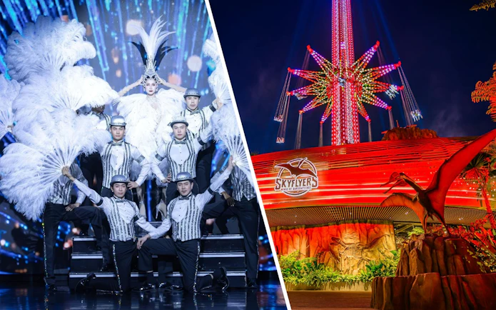 Calypso Cabaret performers in elaborate costumes, Bangkok.