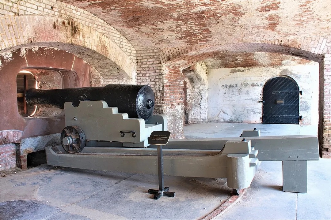 Cannon inside Fort Sumter National Monument, Charleston, South Carolina.