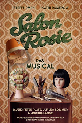 Salon Rosie musical poster with hair styling tools, Berlin