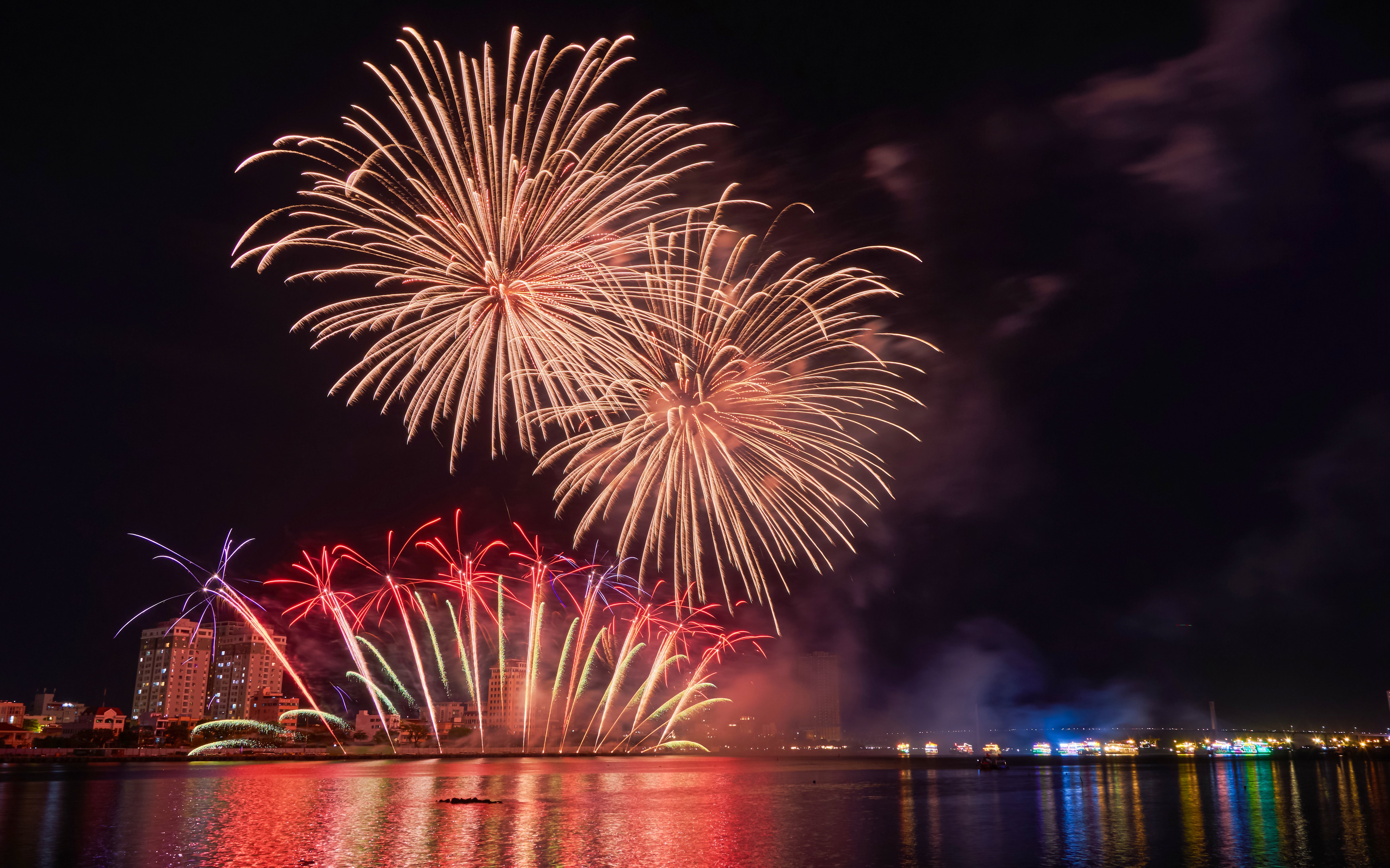 Fireworks display over Da Nang skyline during the International Fireworks Festival.
