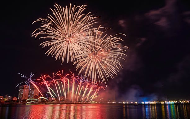 Fireworks display over Da Nang skyline during the International Fireworks Festival.
