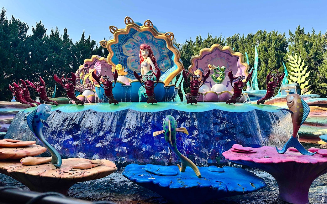 Ariel and sea creatures in a colorful display at Shanghai Disney.