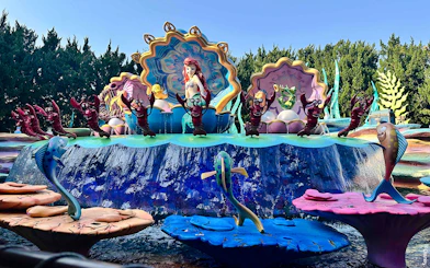 Ariel and sea creatures in a colorful display at Shanghai Disney.