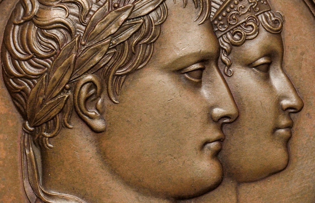 Medalha mostrando o segundo casamento de Napoleão com Marie Louise