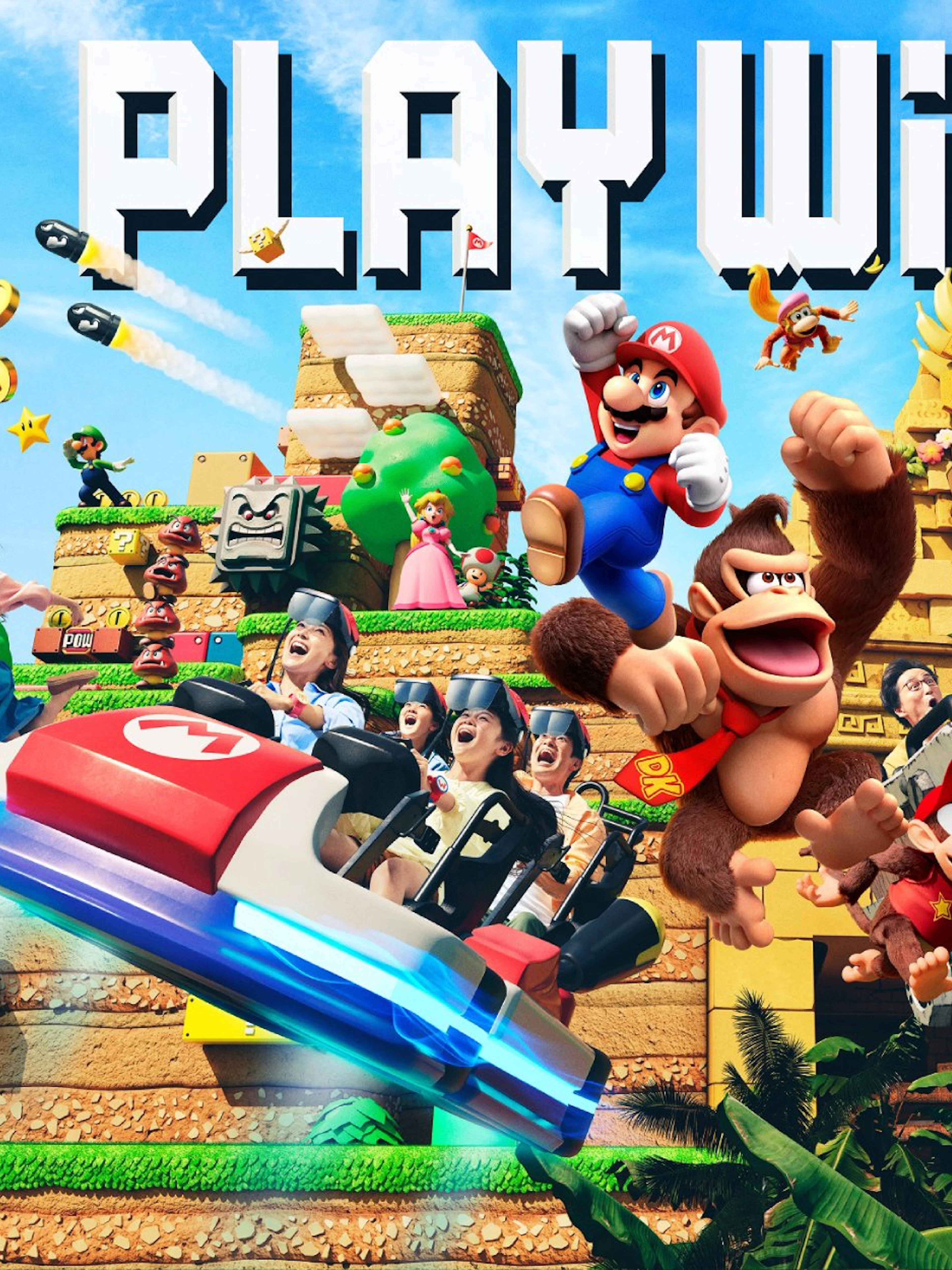 Universal Studios Japan ride featuring Mario and Donkey Kong characters.