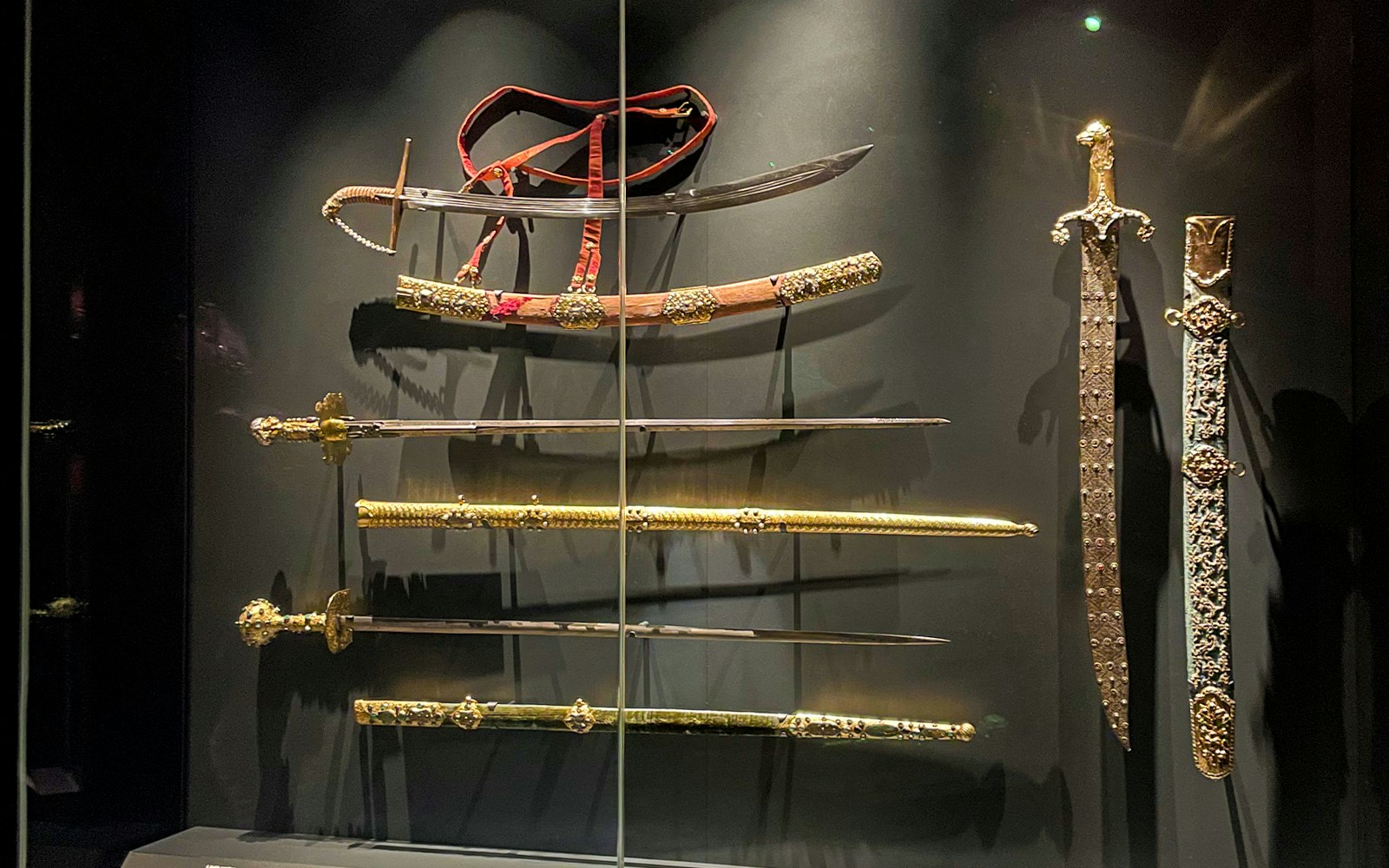 Sword displayed in the Crown Treasury at Wawel Castle, Krakow, Poland.