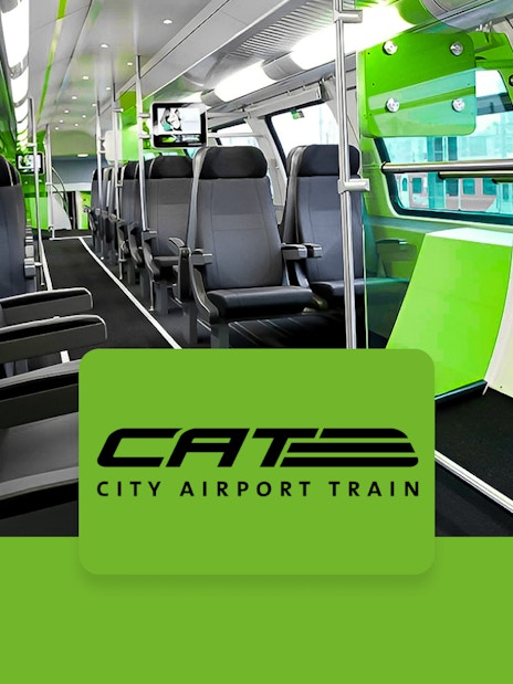 Interior of City Airport Train from Vienna Airport to Wien Mitte Station.