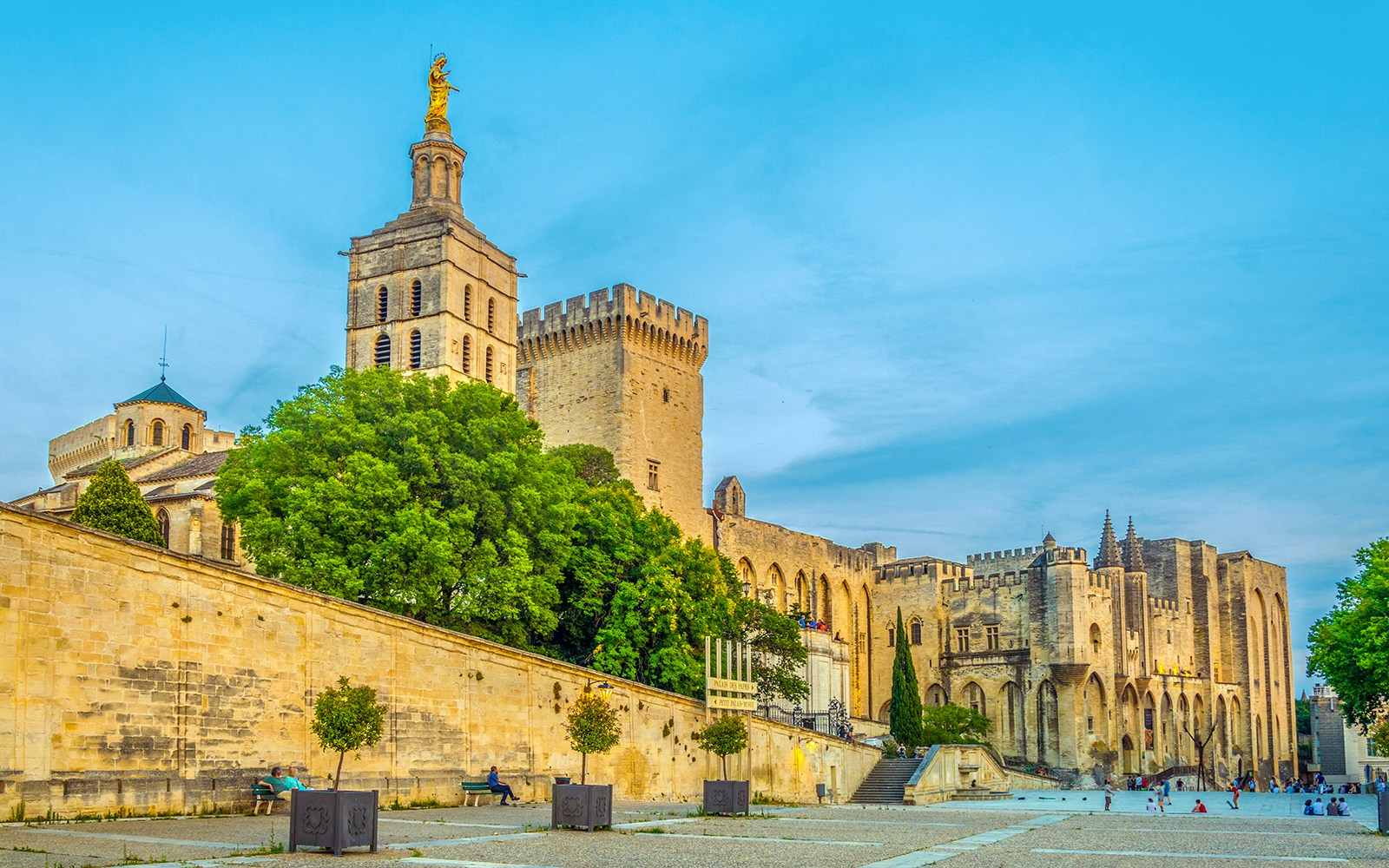 Palace of the Popes in Avignon, Provence, with historic architecture and courtyard.
