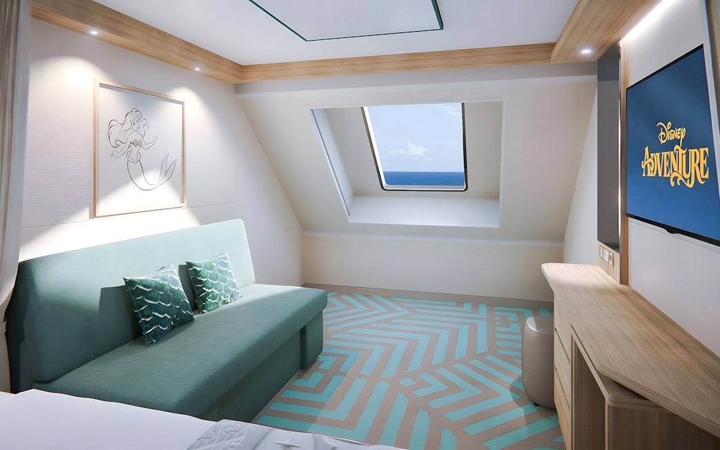 Deluxe Oceanview Stateroom with sea view, Disney Adventure Cruise, Singapore.