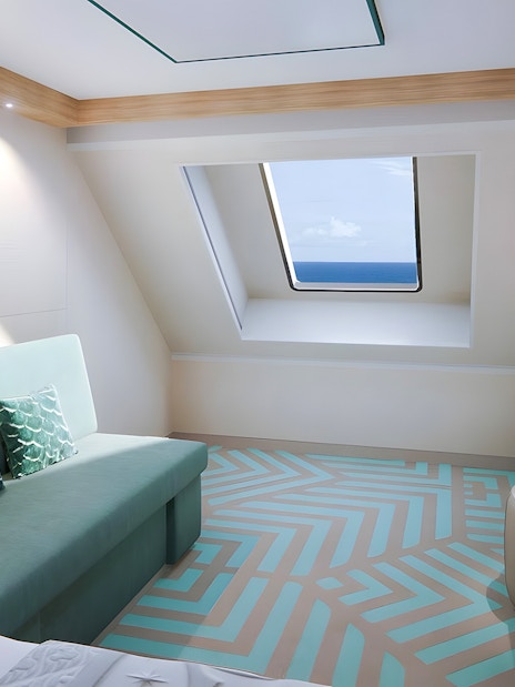 Deluxe Oceanview Stateroom with sea view, Disney Adventure Cruise, Singapore.