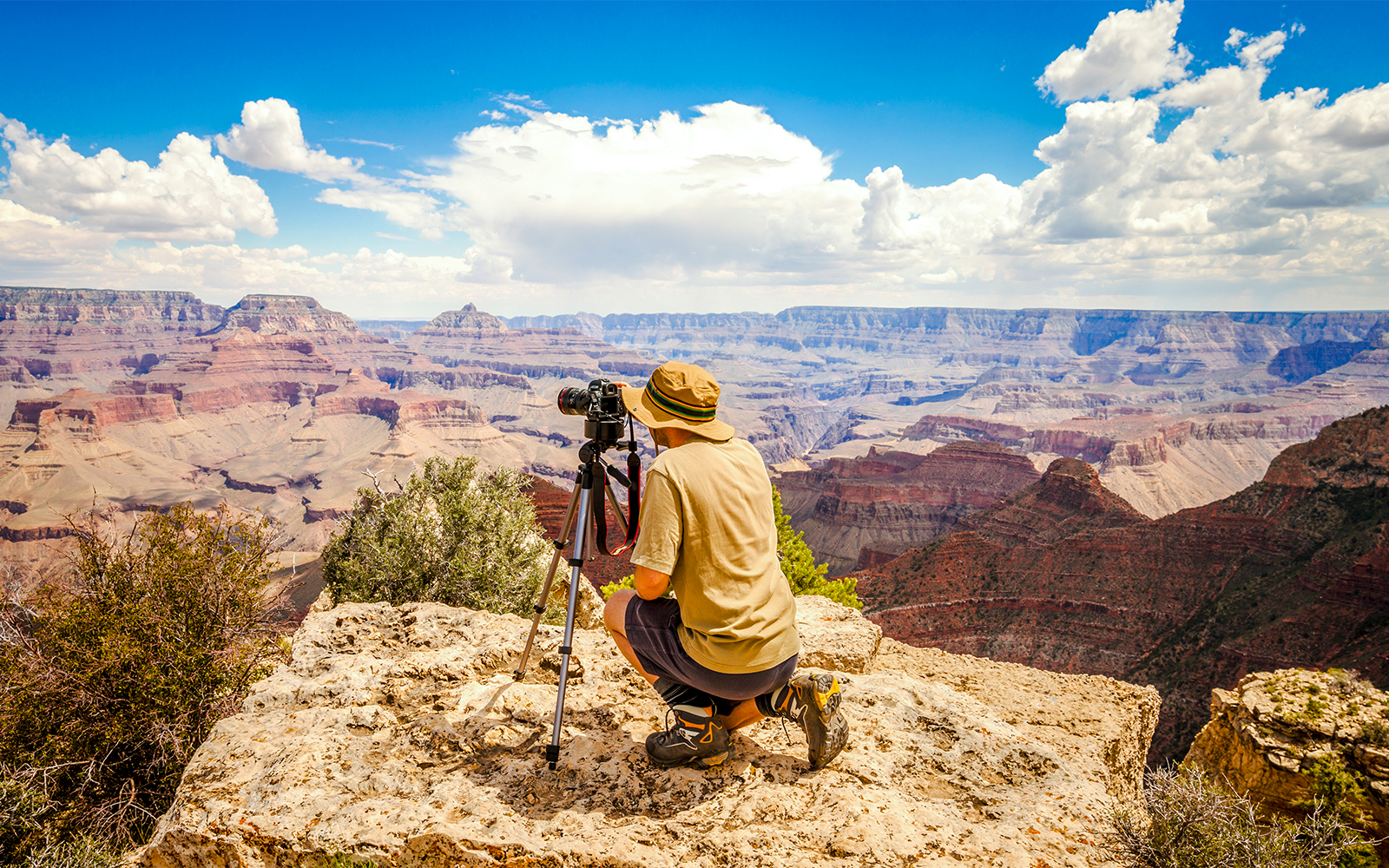 Photographer in Grand Canyon, Arizona.