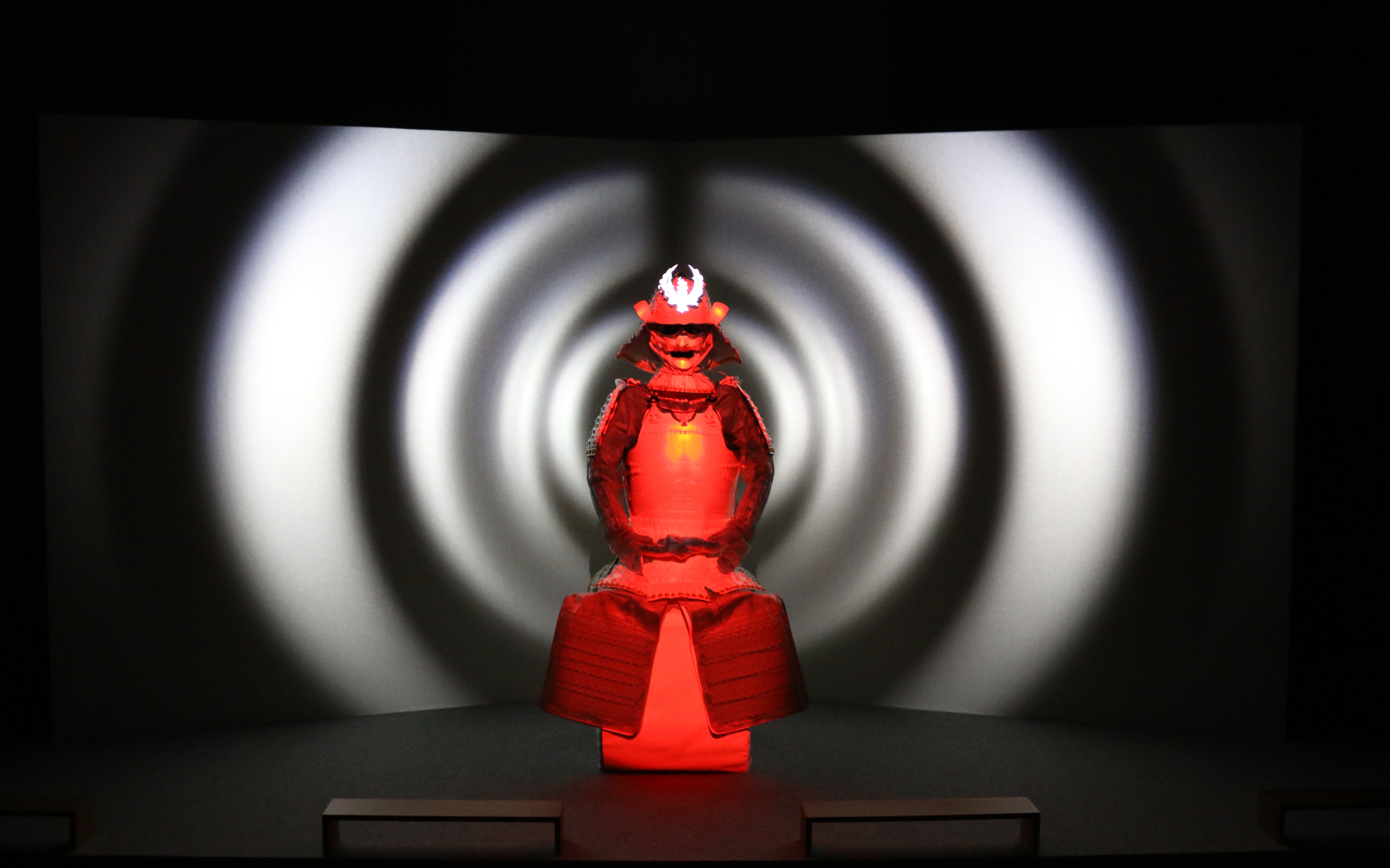 Samurai armor display at Odawara Castle exhibit.