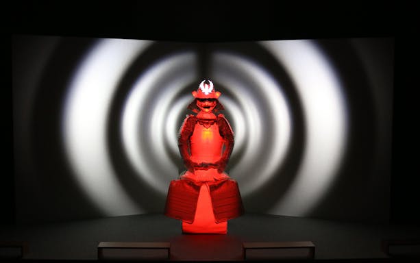 Samurai armor display at Odawara Castle exhibit.