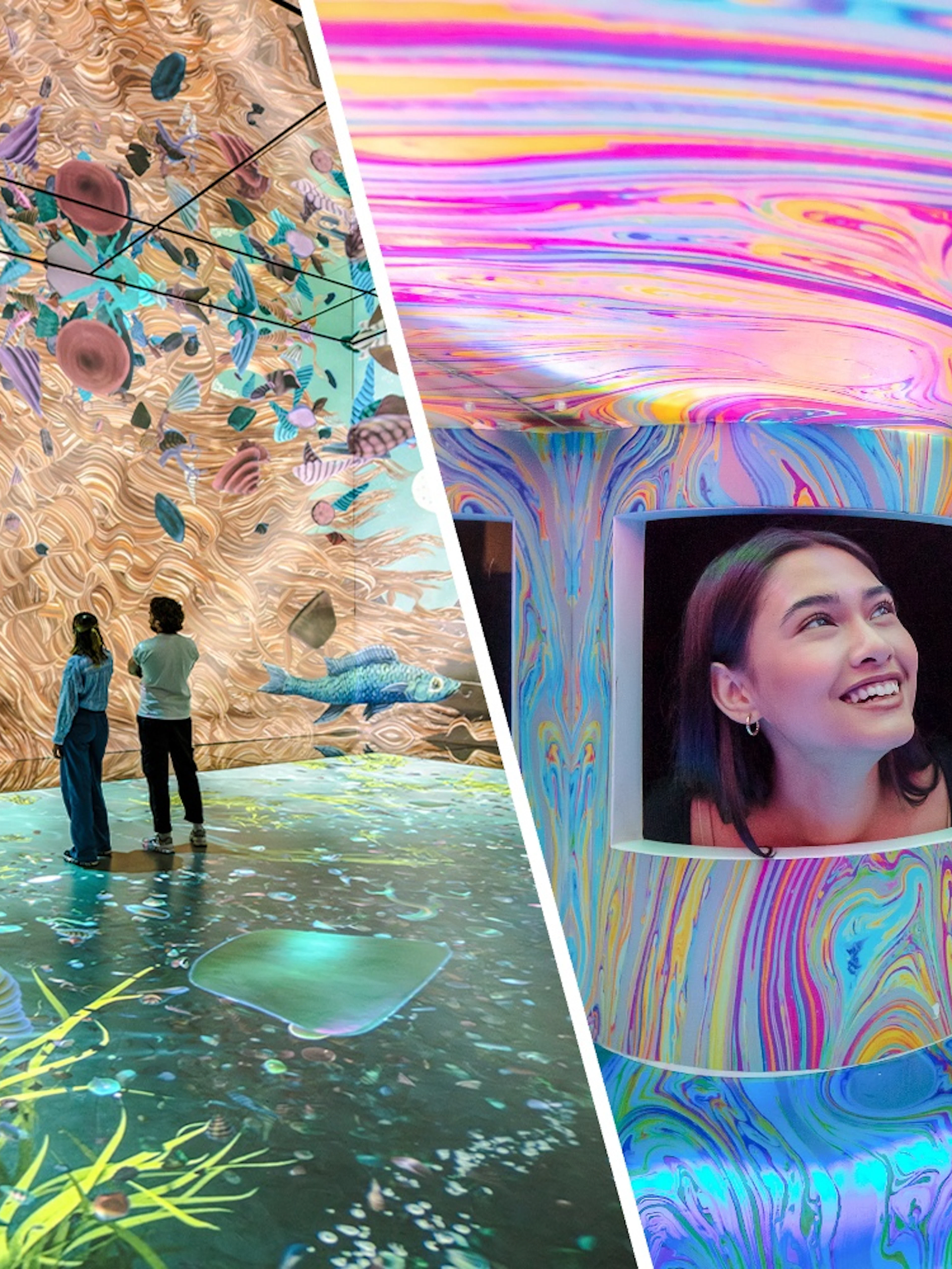 Guests exploring immersive art installations at the Twist Museum in London.