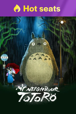 My Neighbour Totoro Westend show poster with Totoro and character holding an umbrella.