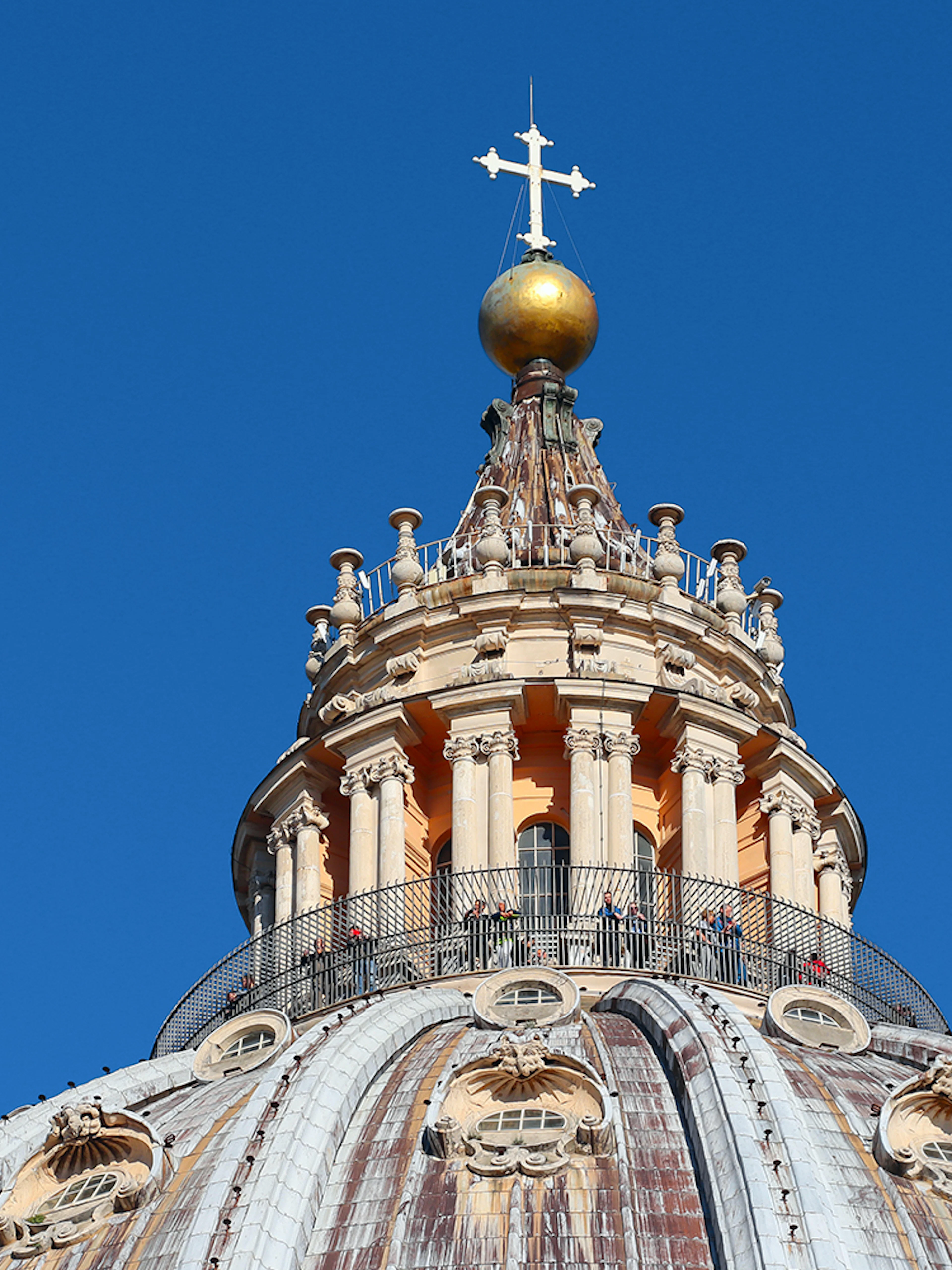 Visitors on the terrace of St. Peter’s Basilica Dome in Vatican City.